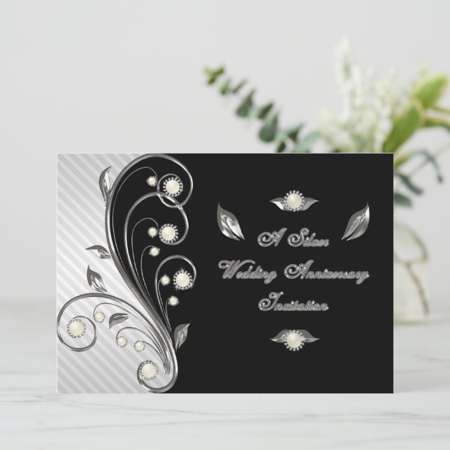 25e anniversaire du Mariage Carte d'invitation (Debout devant)