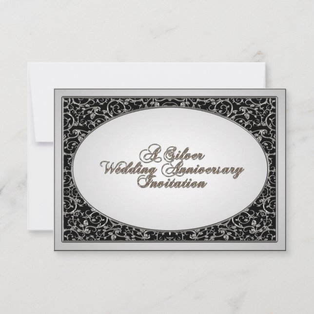 25e anniversaire du Mariage Carte d'invitation RSV (Devant)