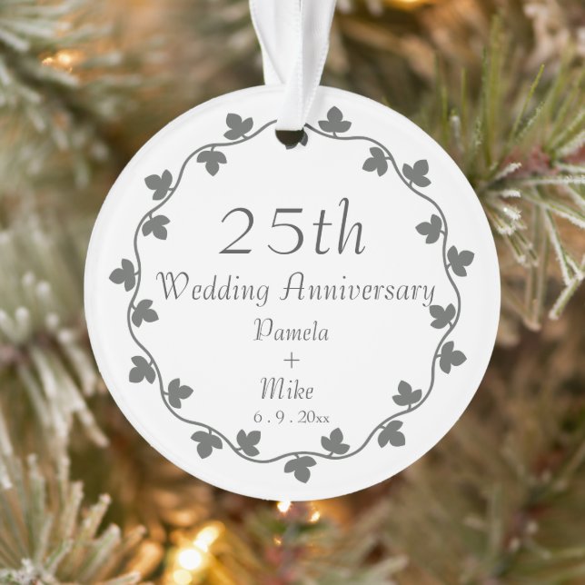 25e anniversaire du Mariage d'argent Ivy Wreath (Arbre)