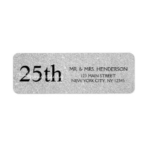 25e anniversaire du Mariage Étincelle noire et or