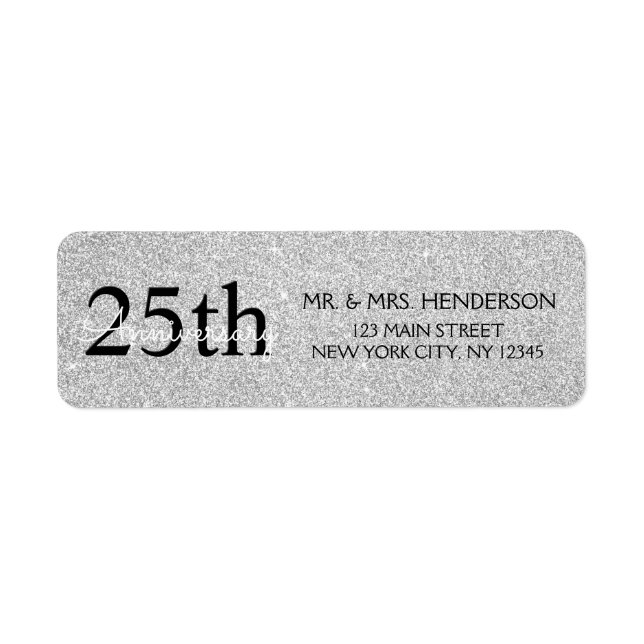 25e anniversaire du Mariage Étincelle noire et or (Devant)