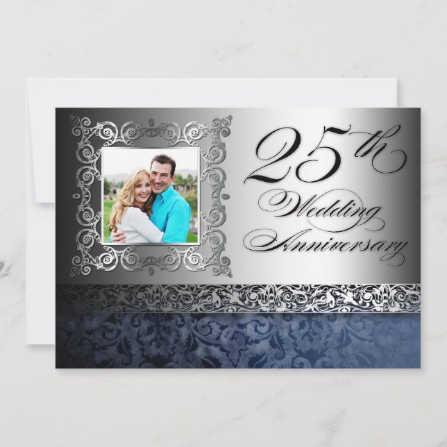 25e anniversaire du mariage invitations photo (Devant)