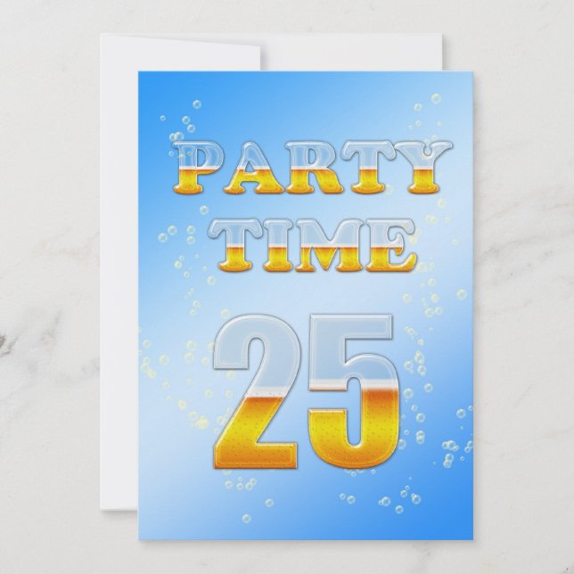 25e anniversaire invitation à la fête avec bière (Devant)
