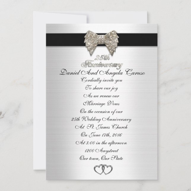 25e anniversaire invitation formelle (Devant)