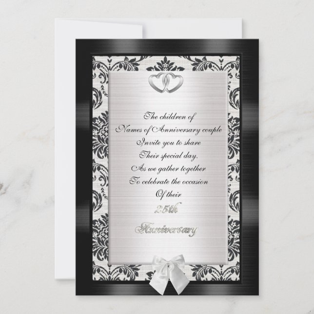 25e anniversaire Invitation pour les parents (Devant)