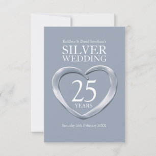 25e anniversaire mariage argent carte de réponse c