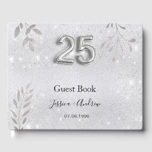 25e anniversaire mariage argent feuillage livre d'