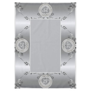 25e anniversaire Mariage d'argent Nappe