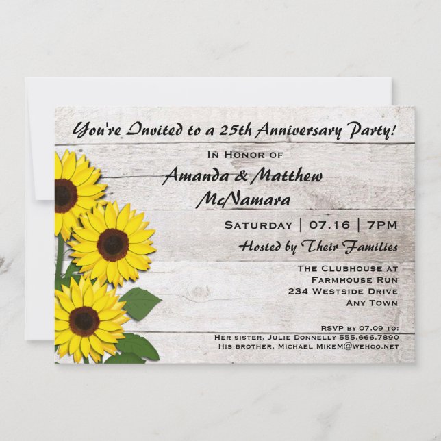 25e ou toute fête anniversaire Invitation tourneso (Devant)