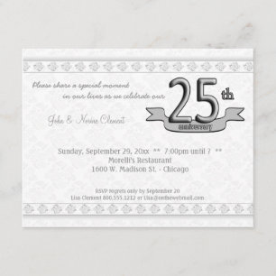 25ème invitation de célébration d'anniversaire de