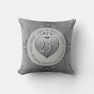 25th,10th,11th,20th/70th Anniversary Throw Pillow