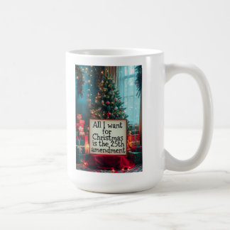 25th Amendment Christmas Mug with Festive Tree
