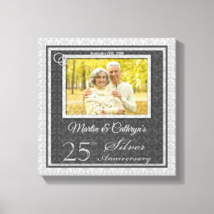 25th Anniversary 12x12 Personalized Photo Canvas Print