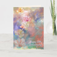 25th Anniversary Abstract Paint and Flowers
