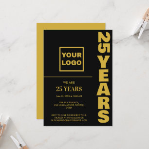 25th Anniversary celebration business logo Invitation