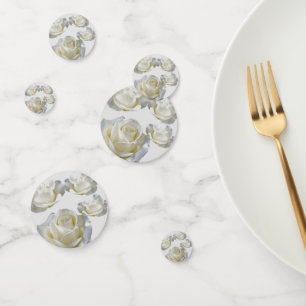 25th Anniversary editable Silver Rose   Confetti