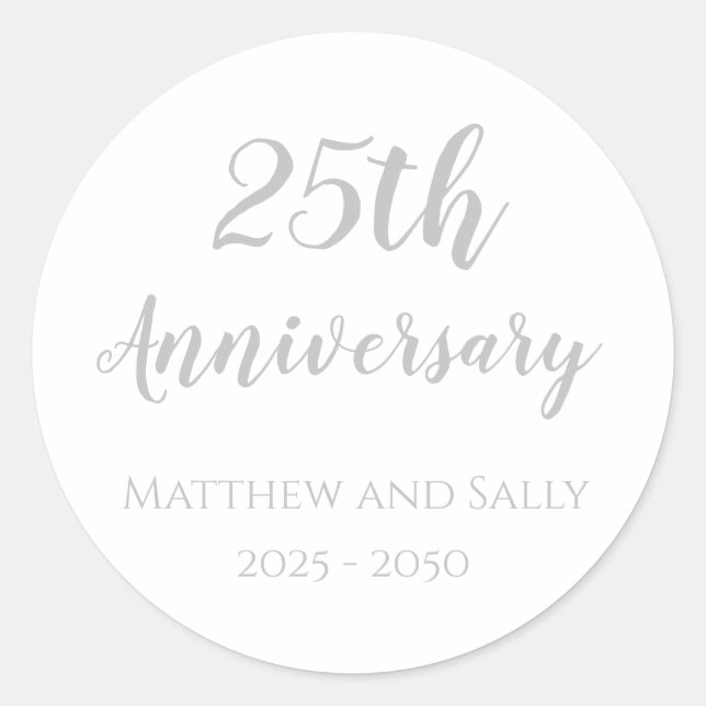 25th Anniversary Envelope Seals Stickers (Front)