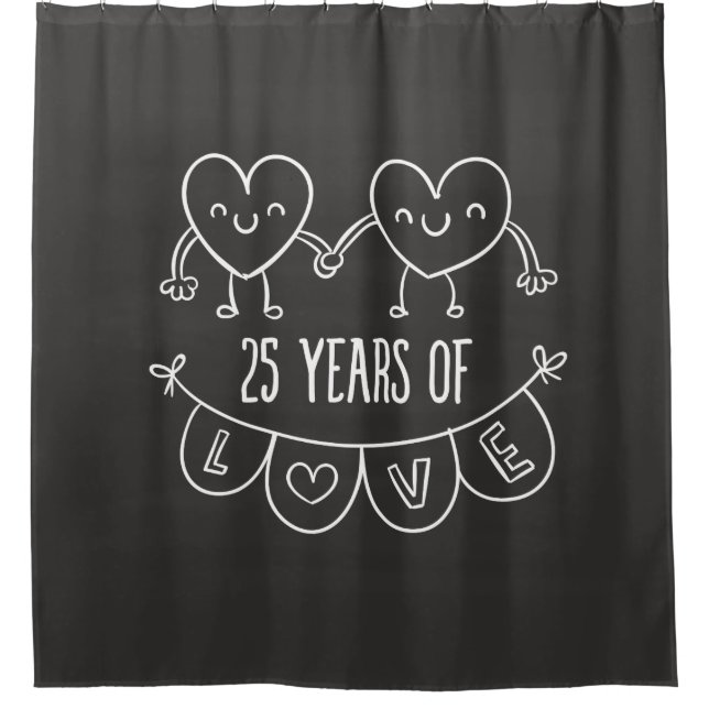 25th Anniversary Gift Chalk Hearts (Front)