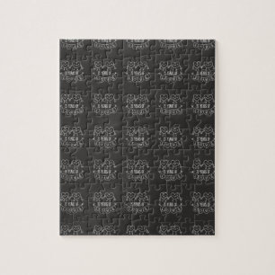 25th Anniversary Gift Chalk Hearts Jigsaw Puzzle