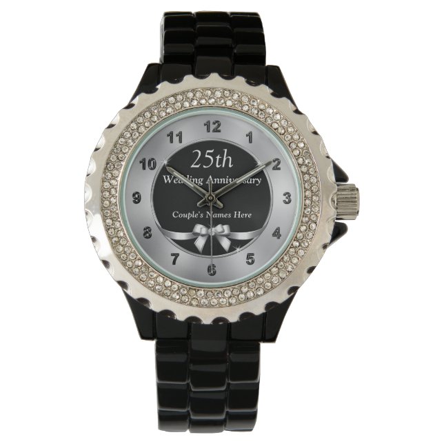 25th Anniversary Gift for Wife, Anniversary Watch (Front)