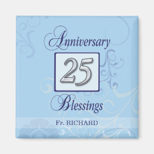 25th Anniversary in Blue and Silver Magnet