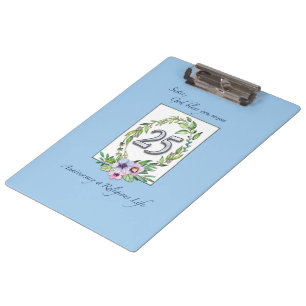 25th Anniversary of Catholic Nun Wreath and Silver Clipboard