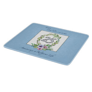 25th Anniversary of Catholic Nun Wreath and Silver Cutting Board