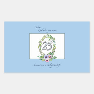25th Anniversary of Catholic Nun Wreath and Silver Sticker
