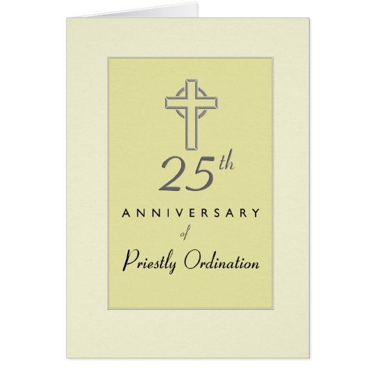 25th Anniversary of Priest Ordination, Cross Card