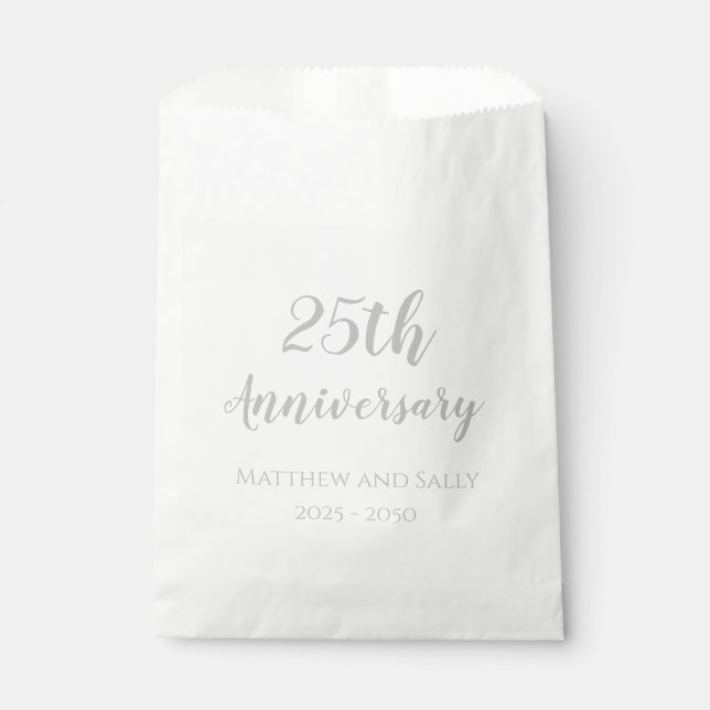 25th Anniversary Paper Party Favour Bags (Front)