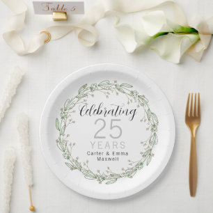 25th Anniversary Paper Plates