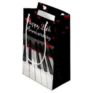 25th Anniversary Piano Keyboard  Small Gift Bag
