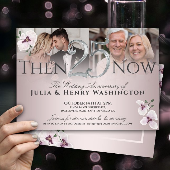 25th Anniversary Refined Blush Orchid Invitation (Creator Uploaded)