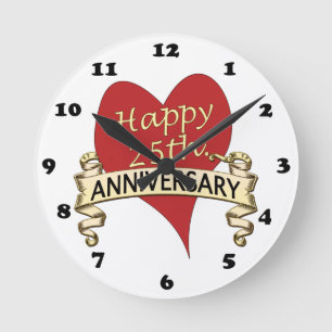 25th. Anniversary Round Clock