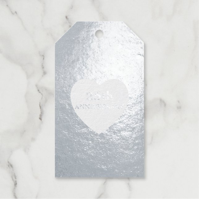 25th Anniversary Silver Gift Tags (Front)