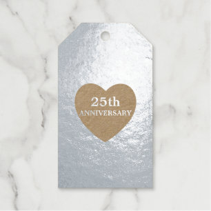 25th Anniversary Silver Gift Tags