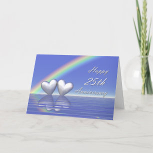 25th Anniversary Silver Hearts Card