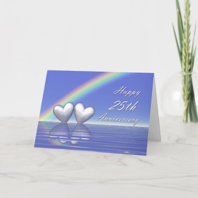 25th Anniversary Silver Hearts Card (Front)