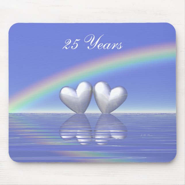 25th Anniversary Silver Hearts Mouse Pad (Front)