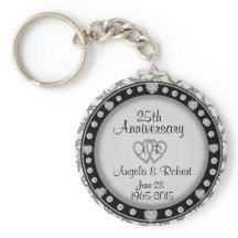 25th Anniversary Silver Keychain
