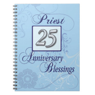 25th Anniversary Silver Number on Blue Notebook