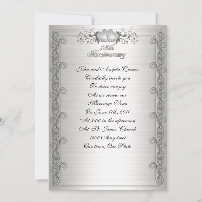 25th Anniversary vow renewal invitation (Front)