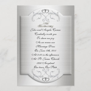 25th Anniversary vow renewal invitation