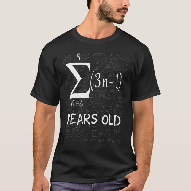 25th Birthday 25 Year Arithmetic Mathematical Sequ T-Shirt (Front)