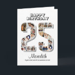 25th Birthday Anniversary Number 25 Photo Collage Card<br><div class="desc">Celebrate 25th birthday or wedding anniversary with this printable photo collage. Choose your favourite photos for display. Customize the name, text and date to fit your occasion. This will be a lovely keepsake with personalized message to look back on with family and friends. If you need any other number as...</div>