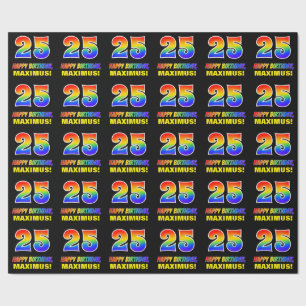 25th Birthday: Bold, Fun, Simple, Rainbow 25 Wrapping Paper
