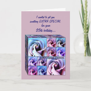 25th BIrthday Card - Roses Gift Box - FUNNY
