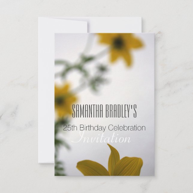 25th Birthday Celebration Floral Invitation (Front)