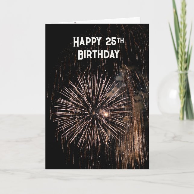 25th Birthday Fireworks    Card (Front)
