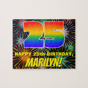 25th Birthday: Fun, Colourful Celebratory Firework Jigsaw Puzzle